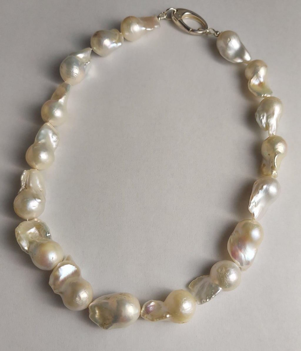 Large baroque freshwater pearl on sale necklace