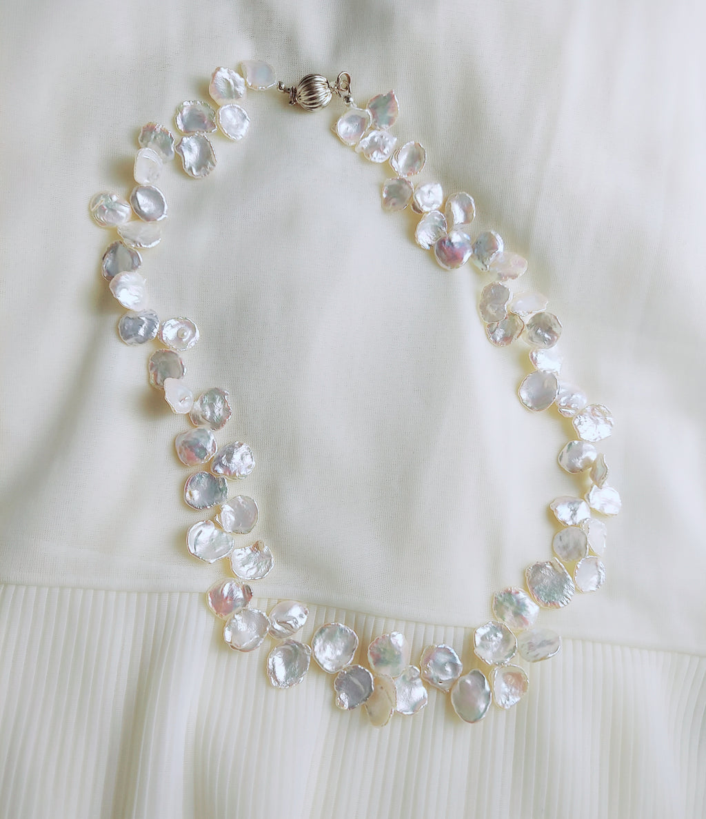 Stick Pearl Freshwater Pearl Necklace, Hand knotted Natural Pearls, Wedding  Pearl Necklace.