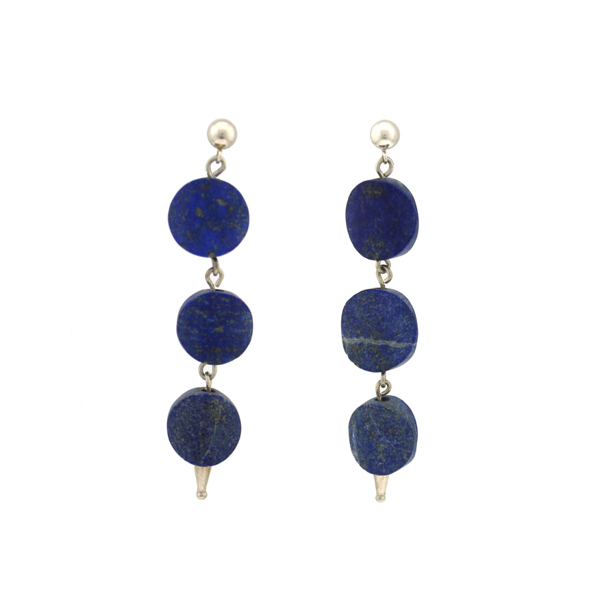 Lapis lazuli drops, Intense Blue Drop Earrings, Denim Blue Earrings