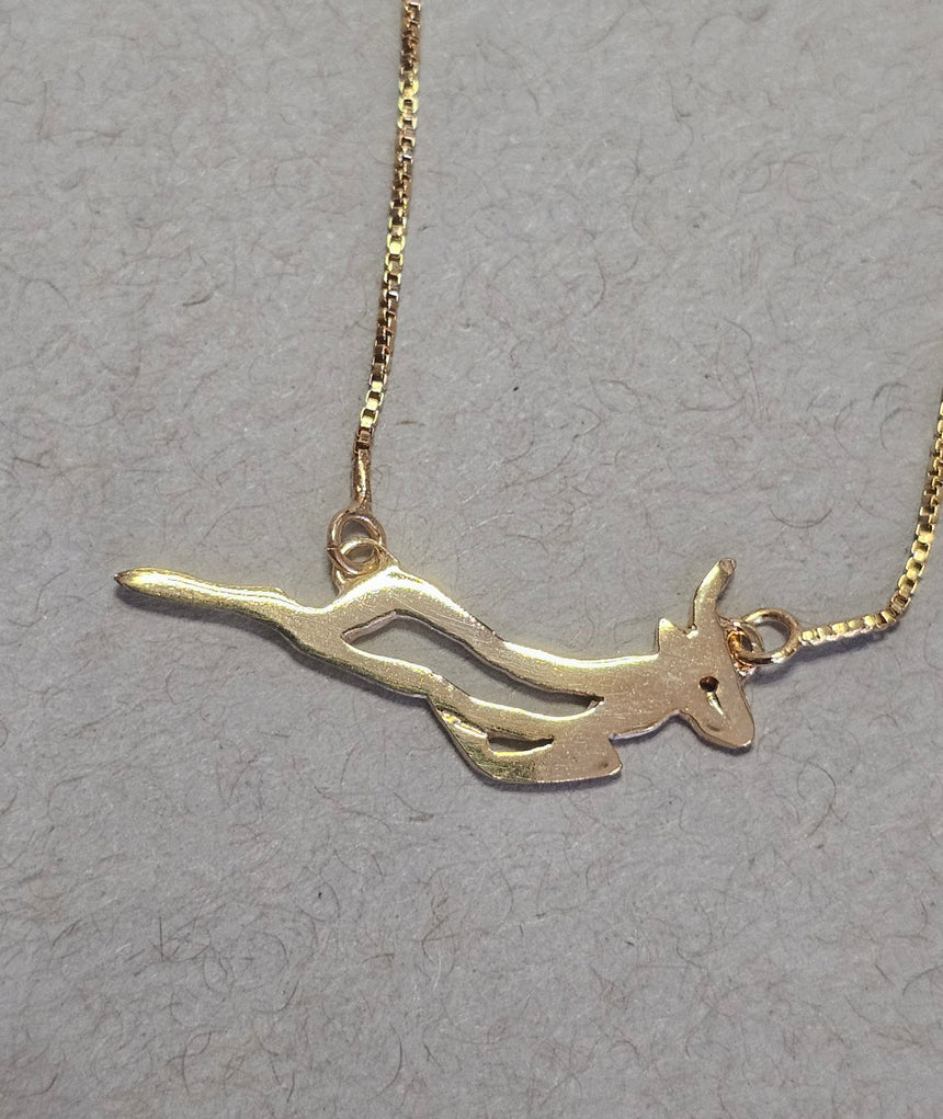"Bokkie" sterling silver or 18K gold plate pendant