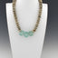 Blue Wave Recycled Glass and Bone Mala Disk Necklace, Icy Blue and Earthy Ivory Bead Necklace,  African Style Necklace
