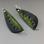 Black and Green Speckled Enamel Earrings, Kinetic Enamel Earrings, Modern Enamel Earrings
