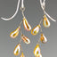 Golden Raindrop Lampwork Silver Earrings, Golden Glass Kinetic Earrings, Golden Drop Earrings