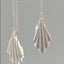 Silver Ruffle Ear Chains, Kinetic Fold Forms Silver Earrings, Fold Form Earrings, Fine Silver Earrings