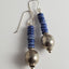 Boho Blue and Silver Bead Earrings, Indian Tribal Style, Vintage Bead Earrings, Kinetic Earrings