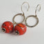 Red Lampwork and Silver Dangle Earrings, Hot Red Earrings, Kinetic Earrings, Red and Silver Earrings