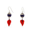 Lapis Lazuli  and Coral Lampwork Earrings; Blue, Silver and Coral Earrings; Tropical earrings; Kinetic Earrings