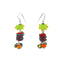 Exuberant Summer Fruity Colored Earrings, Lampwork Glass Earrings, Bright Kinetic Earrings,