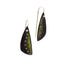 Black and Green Speckled Enamel Earrings, Kinetic Enamel Earrings, Modern Enamel Earrings