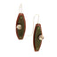 Safari Chic green and ostrich egg bead earrings, Prisma color earrings, Khaki and copper earrings, Dimensional earrings.