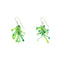 Shades of Green Kinetic Earrings of Lampwork Glass Jack with sterling silver ear wires.