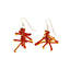 Shades of Flames Kinetic Earrings of Lampwork Glass Jack with sterling silver ear wires.