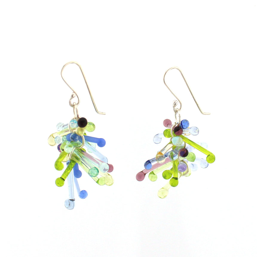 Handmade Glass jack earrings - assorted colors