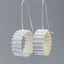 Silver hoop earrings with a difference, Circle Earrings, Silver dangles Earrings