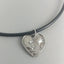 Silver Heart Pendant on Rubber Cord with silverclasp