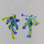 Shades of the Sea Kinetic Earrings of Lampwork Glass Jack with sterling silver ear wires.