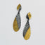 Textured, Patinaed Silver Earrings with Gold Keum Boo, Lightweight, High Fashion, Handmade Silver Earrings