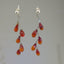 Fire red glass chandelier earrings, red droplet chandelier, kinetic earrings, statement earrings